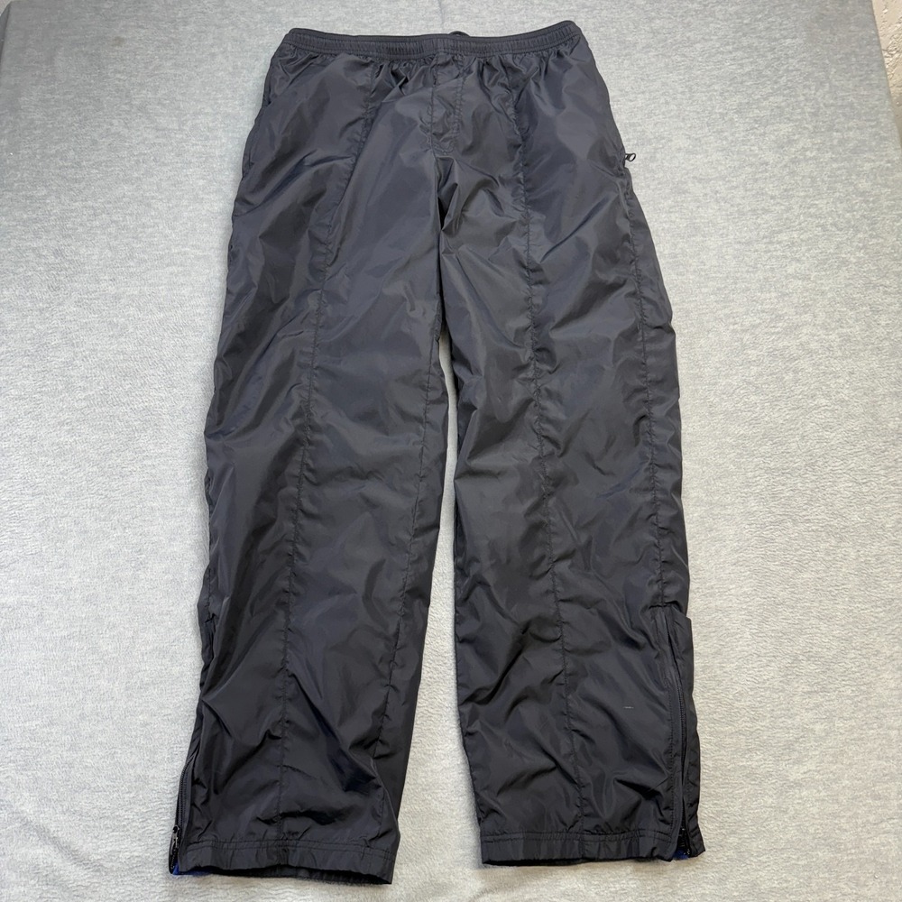 VTG Y2K Old Navy Pants Mens Large Black Mesh Lined Track Windbreaker Nylon Rave